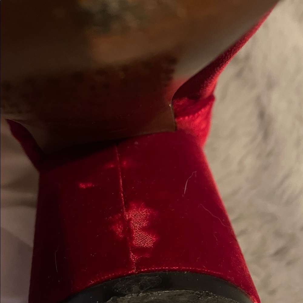 Maison Martin Margiela Red Velvet Tabi Heeled Boots 37 7 - Picture 12 of 12